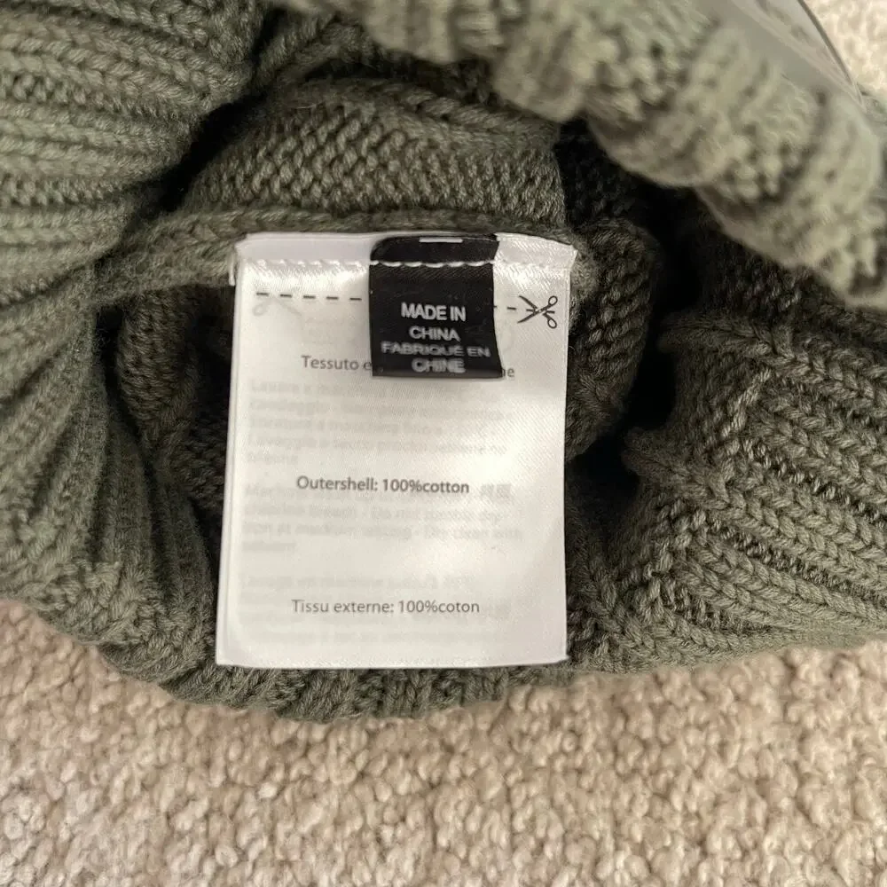 Save the Duck Green Ribbed Beanie Doyle Hat Cotton